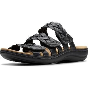 NWT Clarks Women’s Laurieann Rio Sandal Black Leather Size 8